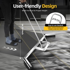 DCEHKR Tennis Court Squeegee Sweeper, Sport Tennis Court Squeegee with Two Universal Wheels Stainless Steel Floor Squeegee Suitable for Use in Basketball Courts, Tennis Courts, and Shopping Malls