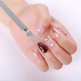 7-Needle Nail Liner Art Tool, Nail Art Sculpture Pen Stainless Steel Dotting Bendable Pins Liner Brushes for Carving Fine Drawing Lines