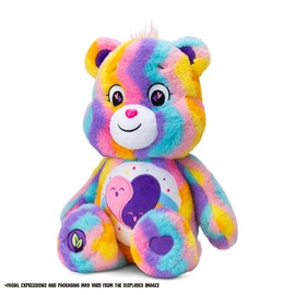 Care Bears 14" Friends Forever Bear Plushie - Tie-Dye Multicolored Made from Recycled Materials! Soft and Huggable! – Good for Girls and Boys, Employees, Collectors, Ages 4+