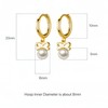 Nature Pearl huggie Earrings; Pearl Drop Hoop Earrings; Solid S925