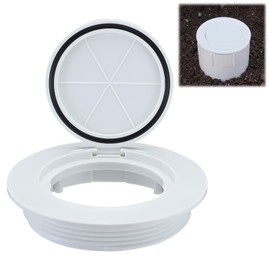 AceOrbit 1 Pcs 4" Flip Top Sewer Relief Cap Odorless Backflow Preventer Plastic Pop up Sewer Cap Fits Onto Sewage Pipe with a 4" Female Pipe Thread(White)