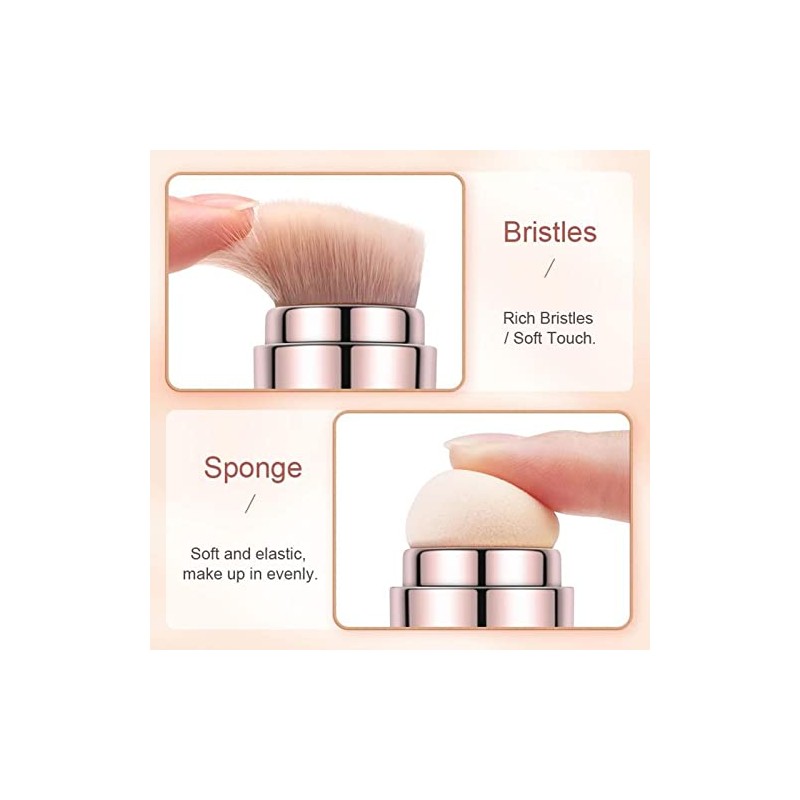 Set de brochas de maquillaje portátil 4 en 1: cerdas