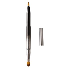 Exquisite Professional Lip Brush Applicators-Retractable Lipstick Brushes- Lipstick Gloss Makeup Brush Tool For Women and Girls (Two-Head-Gradient Black)