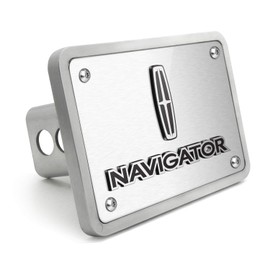 iPick Image Made for Lincoln Navigator 3D Logo Brushed 3/8" Thick Billet Aluminum 2" Tow Hitch Cover