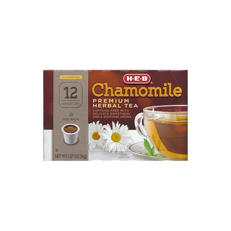 H.E.B. Chamomile Premium Herbal Tea 12 Single Cups
