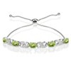 Ice Gems Sterling Silver Genuine Peridot Infinity Adjustable Bracelet