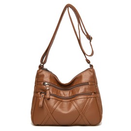 WITERY Soft PU Leather Crossboby Bag for Women - Multi-Pocket Shoulder Bag Lady Purse Medium Travel Purses Lightweight Handbag Pocketbooks Hobo Tote Bags Messenger Bags