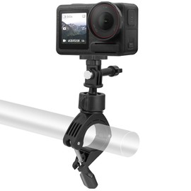 Geekria Action Camera Mount Clamp, Bike Motorcycle Handlebar, 360°Rotation, Compatible with GoPro Hero 13, DJI Osmo, Insta360, Suitable for Bicycling, Motocross, Mountain Biking (Black)