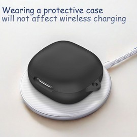Keminsung case Compatible with soundcore C30i Cover Wireless Earbuds Silicone Material Shockproof Unique Portable Protective Cover with Carabiner (Black)