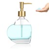 UHEY HOME Glass Soap Dispenser Bathroom, Heart-Shaped 6.7oz Refillable Liquid