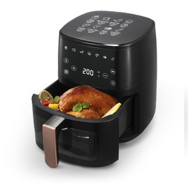 Air Fryer 8-in-1 with 4.1 QT Capacity, Air Fry, Roast, Reheat, Dehydrate, Air Crisp Technology with 400F for hot, Nonstick Basket & Crisper Plate.