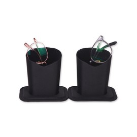 Baitaihem Pack of 2 Eyeglasses Holder Stand Protective Glasses Holder For Desks Or Nightstands, Black