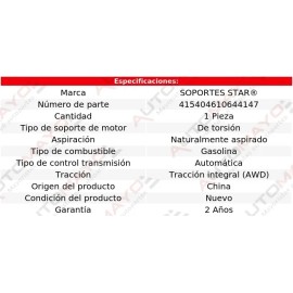 1-repuesto Soporte Motor Toyota Highlander 6 Cil 3.5l 09
