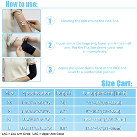 CHOYTONG Cubierta de línea PICC para protección de manga fundida de brazo - Suministros de enfermería para heridas de codo ultrasuaves, cómodo y transpirable, 1 pieza (S)