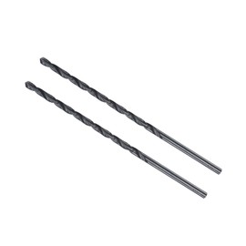 CoCud Rotary Drill Bit 3.5 mm Drilling Diameter Black Oxide Heavy Duty Steel Extra Long Straight Shank - (Use: for Stainless Steel Alloy Metal) Pack of 2