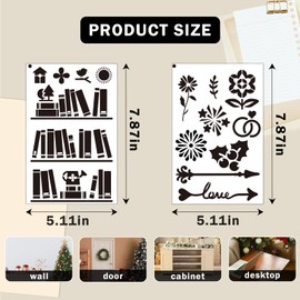 Project Points Journal Planner Stencils -24 Pcs Diary Planning Painting Stencils Reusable Crafts for Points Checklist, Monthly Calendars Birthday Flower Template for Time Saving Planner Accessories