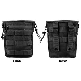 JETEDC MOLLE Dump Pouch Storage, Military Pouch, Storage Belt Bag, Pack of 2 (Black)