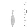 Fine 925 Sterling Silver Ocean Waves Surfboard Pendant Necklace, 20"