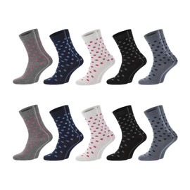 Chili Lifestyle Polka Dot Socks for Women, Soft Waistband without Rubber Print, Sustainable Cotton, 10 Pairs, Black/Grey, Denim Blue, 35-38/39-42, multicoloured