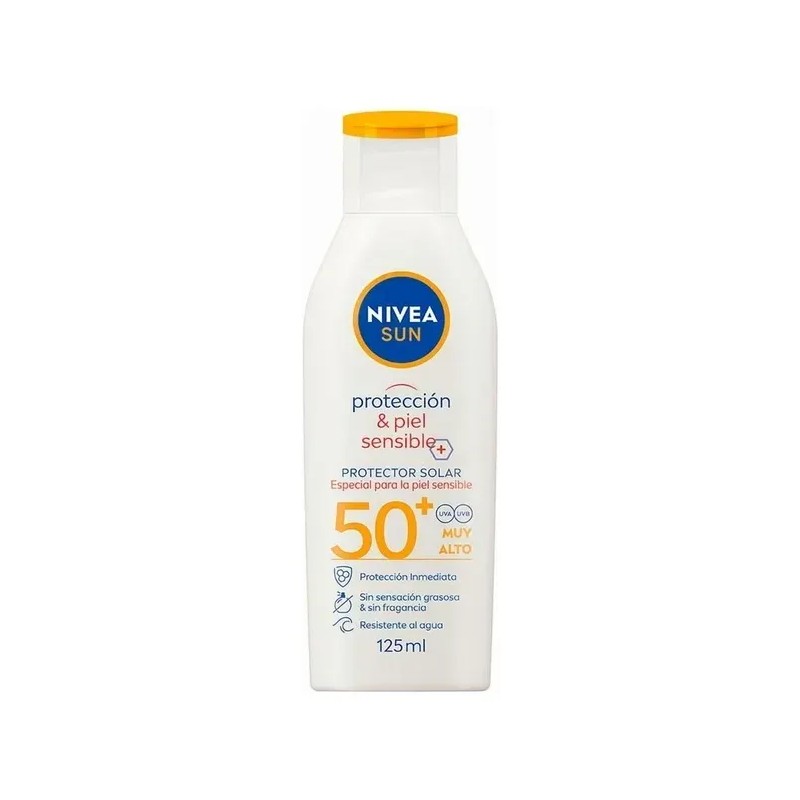Protector Solar Nivea Sun Piel Sensible Fps 50 125ml