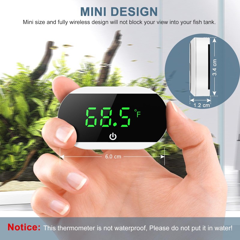 Ankilo LED Aquarium Thermometer, Aquarium Thermometer Digital with Touch Screen