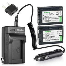 Kastar Battery (X2) & Travel Charger Kit for Sony NP-FH50, NPFH50, NP-FH30, NP-FH40 and Sony CyberShot DSC-HX1 DSC-HX100V DSC-HX200V, DSLR Alpha 230 A230 A330 A380 A390, HDR-TG1E TG3 TG5 TG7