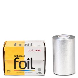 Product Club 5" x 250' Embossed Foil Roll - Silver. All Hair Types. Salon Supply