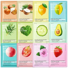 Pack of 12 Face Masks Women, Daily Care Face Cloth Masks, Increases Skin Moisture, Women's Skin Care, Hydrate, Face Mask Set, Face Masks Beauty Soothing Moisturising