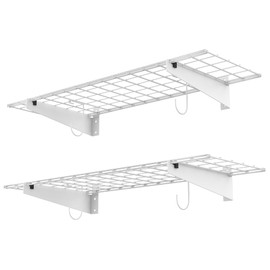 WALMANN 2 Pack Garage Wall Shelves, 45x15 inch Wall Mounted Storage Shelves for Garage Heavy Duty Wall Shelving, Holds Up to 220 Lbs(White)