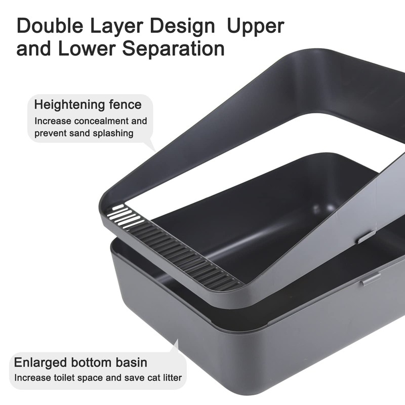 Sfozstra Cats Litter Box Low: Open Sifting Design -Tracking Space