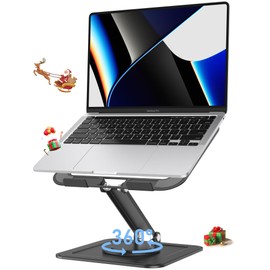 NTMY Adjustable Laptop Stand for Desk,360 Rotating Laptop Stand,Foldable Laptop Stand,Computer Stand for Laptop,MacBook Pro Stand,Metal Laptop Stand,Fits for All 10-16" Laptops-Black