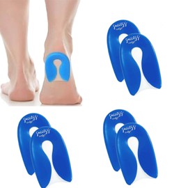 SUCCESS CONTIGO Talonera para Fascitis y Espolón - Gel Silicona de alto Grado - (3 pares) -Color Azul - Talla Chica (Azul, Ch)