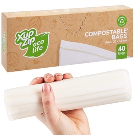 Biodegradable Ziplock Bags by XupZip™ | 100% Compostable Sandwich Bag Pack | Food Storage Bags with Airtight Seal | BPA Free Lunch Bag for Home, Work, Travel | Multi-Purpose Freezer Bag - 40 Count