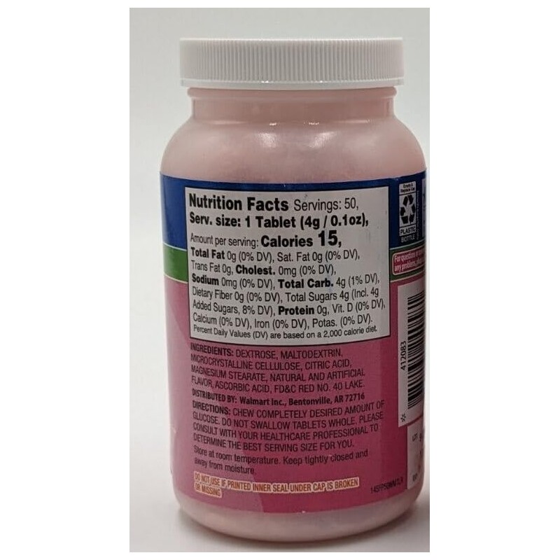 Relion Glucose Tablets - Fruit Punch Flavor - 50 counts