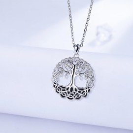 Micory Women's Necklace 925 Silver Jewellery Gifts Chain Valentine's Day Mother's Day Birthday Gift for Mum Wife Girlfriend Daughter, 45 + 5 inches, Sterling Silver, Zircon