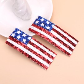 4th of July Hair Clips 2Pcs American Flag Hair Accessories Independence Day Hair Barrettes Red White and Blue Design Patriotic Hair Clip Non Slip Hair Decorations for Women Fourth of July Party Favors
