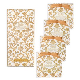 Elodie Essentials Pacific Sandalwood Scented Sachets, Set of 4 Large Gift Boxed Sachets for Drawers and Closets, Royal Damask (Pacific Saldalwood)