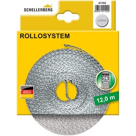 Schellenberg 44501 Roller Shutter Strap for Window (Width: 14 mm, Mini System: 4.5 m), Grey, 41102