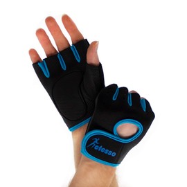Actesso Gym Gloves for Sports – Weight lifting Men & Women, Rowing Exercise & Training. (Blue, Small)