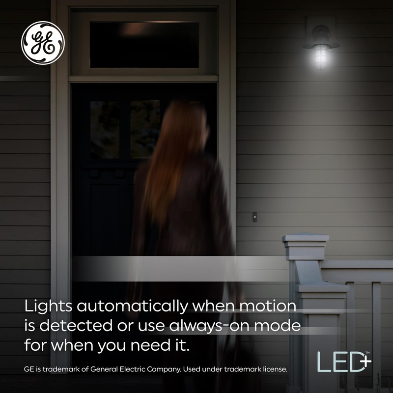GE LED+ Motion Sensor Fixture, 20W, Flush Mount Ceiling Light