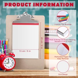 Jetec 8 Pcs Blank Memo Pads Small Note Pads 5'' x 8'' Pocket Notepad White Paper 50 Sheets for Drawing Pads Grocery Shopping To Do Lists Servers for Office Supplies Writing Notes