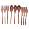 3Set Tableware Wooden Fork Spoon Knife Kit Kitchen Cutlery for