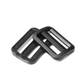 CooBigo 12pcs 1-1/4" Plastic Black Curve Slider Tri-Glide Adjust Tri-ring Buckles For Dog Collar Harness Backpack Straps FLC129-B3