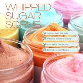 Sugar Scrub Soap Whipped Cream. Exfoliate, Brighten, Smoothen & Polish. Cruelty-Free (grapefruit-bluebbery)