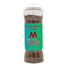 Menol Spices Coarse Crushed Black Peppercorns - 80g in Shaker Bottle - Gourmet Quality