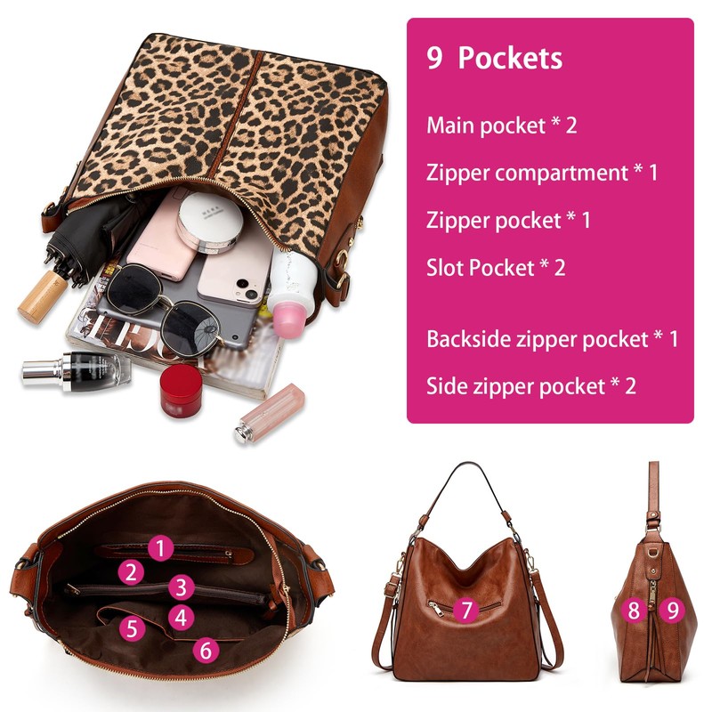 Large Trendy Designer Hobo Tote Bag for Women, Soft Leather