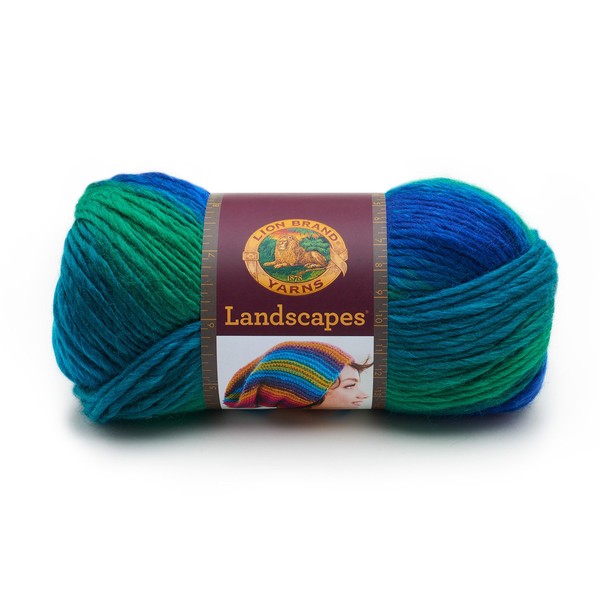 (1 Skein) Lion Brand Yarn Landscapes Yarn, Blue Lagoon, 1