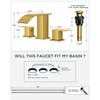 FORIOUS Brushed Gold Bathroom Faucets 3 Hole, Waterfall Square 8