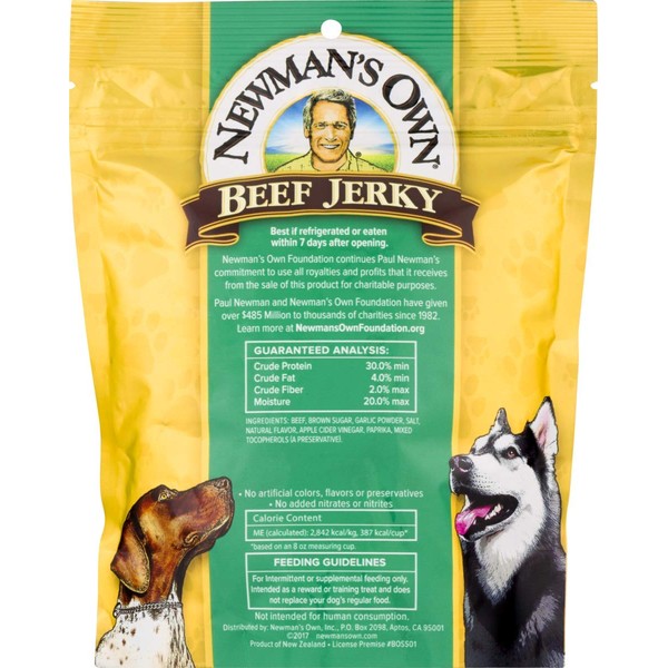 Newman's Own Beef Jerky Treats For Dogs, Original Recipe, 5-Oz.