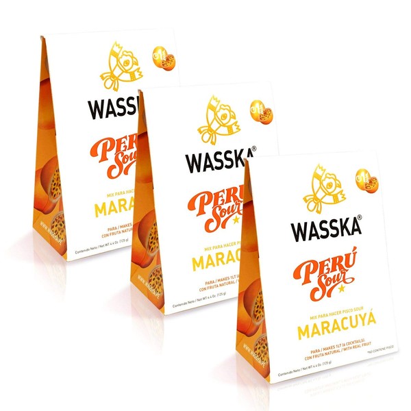 Wasska Peruvian Pisco Sour - Passion Fuit Maracuya 4.4oz 3 Pack